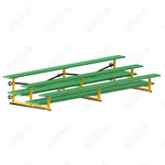 Jaypro Sports Bleacher  - 3 Row - Tip & Roll, Double Foot Plank, Powder Coated - 15' L (BLDP-3TRGPC)