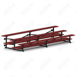 Jaypro Sports Bleacher  - 3 Row - Tip & Roll, Double Foot Plank, Powder Coated - 15' L (BLDP-3TRGPC)