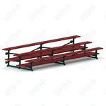 Jaypro Sports Bleacher  - 3 Row - Tip & Roll, Double Foot Plank, Powder Coated - 15' L (BLDP-3TRGPC)