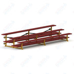 Jaypro Sports Bleacher  - 3 Row - Tip & Roll, Double Foot Plank, Powder Coated - 15' L (BLDP-3TRGPC)