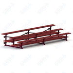 Jaypro Sports Bleacher  - 3 Row - Tip & Roll, Double Foot Plank, Powder Coated - 15' L (BLDP-3TRGPC)