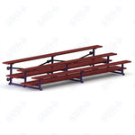Jaypro Sports Bleacher  - 3 Row - Tip & Roll, Double Foot Plank, Powder Coated - 15' L (BLDP-3TRGPC)