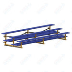 Jaypro Sports Bleacher  - 3 Row - Tip & Roll, Double Foot Plank, Powder Coated - 15' L (BLDP-3TRGPC)