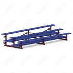 Jaypro Sports Bleacher  - 3 Row - Tip & Roll, Double Foot Plank, Powder Coated - 15' L (BLDP-3TRGPC)