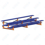 Jaypro Sports Bleacher  - 3 Row - Tip & Roll, Double Foot Plank, Powder Coated - 15' L (BLDP-3TRGPC)