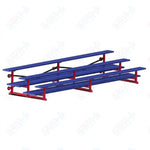 Jaypro Sports Bleacher  - 3 Row - Tip & Roll, Double Foot Plank, Powder Coated - 15' L (BLDP-3TRGPC)