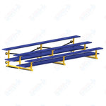 Jaypro Sports Bleacher  - 3 Row - Tip & Roll, Double Foot Plank, Powder Coated - 15' L (BLDP-3TRGPC)