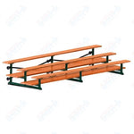 Jaypro Sports Bleacher  - 3 Row - Tip & Roll, Double Foot Plank, Powder Coated - 15' L (BLDP-3TRGPC)