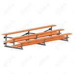 Jaypro Sports Bleacher  - 3 Row - Tip & Roll, Double Foot Plank, Powder Coated - 15' L (BLDP-3TRGPC)