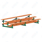 Jaypro Sports Bleacher  - 3 Row - Tip & Roll, Double Foot Plank, Powder Coated - 15' L (BLDP-3TRGPC)