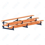 Jaypro Sports Bleacher  - 3 Row - Tip & Roll, Double Foot Plank, Powder Coated - 15' L (BLDP-3TRGPC)