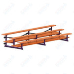 Jaypro Sports Bleacher  - 3 Row - Tip & Roll, Double Foot Plank, Powder Coated - 15' L (BLDP-3TRGPC)