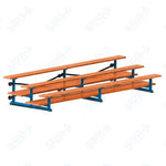 Jaypro Sports Bleacher  - 3 Row - Tip & Roll, Double Foot Plank, Powder Coated - 15' L (BLDP-3TRGPC)