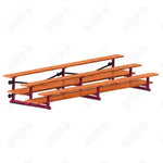 Jaypro Sports Bleacher  - 3 Row - Tip & Roll, Double Foot Plank, Powder Coated - 15' L (BLDP-3TRGPC)
