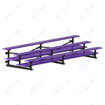 Jaypro Sports Bleacher  - 3 Row - Tip & Roll, Double Foot Plank, Powder Coated - 15' L (BLDP-3TRGPC)