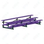 Jaypro Sports Bleacher  - 3 Row - Tip & Roll, Double Foot Plank, Powder Coated - 15' L (BLDP-3TRGPC)