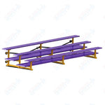 Jaypro Sports Bleacher  - 3 Row - Tip & Roll, Double Foot Plank, Powder Coated - 15' L (BLDP-3TRGPC)