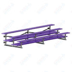 Jaypro Sports Bleacher  - 3 Row - Tip & Roll, Double Foot Plank, Powder Coated - 15' L (BLDP-3TRGPC)