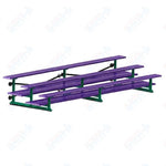 Jaypro Sports Bleacher  - 3 Row - Tip & Roll, Double Foot Plank, Powder Coated - 15' L (BLDP-3TRGPC)