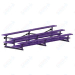 Jaypro Sports Bleacher  - 3 Row - Tip & Roll, Double Foot Plank, Powder Coated - 15' L (BLDP-3TRGPC)