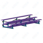 Jaypro Sports Bleacher  - 3 Row - Tip & Roll, Double Foot Plank, Powder Coated - 15' L (BLDP-3TRGPC)