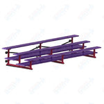 Jaypro Sports Bleacher  - 3 Row - Tip & Roll, Double Foot Plank, Powder Coated - 15' L (BLDP-3TRGPC)