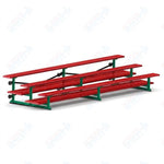 Jaypro Sports Bleacher  - 3 Row - Tip & Roll, Double Foot Plank, Powder Coated - 15' L (BLDP-3TRGPC)