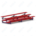 Jaypro Sports Bleacher  - 3 Row - Tip & Roll, Double Foot Plank, Powder Coated - 15' L (BLDP-3TRGPC)