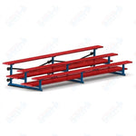 Jaypro Sports Bleacher  - 3 Row - Tip & Roll, Double Foot Plank, Powder Coated - 15' L (BLDP-3TRGPC)