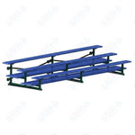 Jaypro Sports Bleacher  - 3 Row - Tip & Roll, Double Foot Plank, Powder Coated - 15' L (BLDP-3TRGPC)