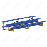 Jaypro Sports Bleacher  - 3 Row - Tip & Roll, Double Foot Plank, Powder Coated - 15' L (BLDP-3TRGPC)