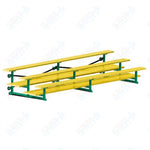 Jaypro Sports Bleacher  - 3 Row - Tip & Roll, Double Foot Plank, Powder Coated - 15' L (BLDP-3TRGPC)