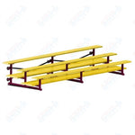 Jaypro Sports Bleacher  - 3 Row - Tip & Roll, Double Foot Plank, Powder Coated - 15' L (BLDP-3TRGPC)