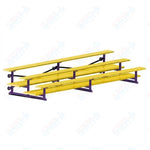 Jaypro Sports Bleacher  - 3 Row - Tip & Roll, Double Foot Plank, Powder Coated - 15' L (BLDP-3TRGPC)
