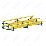 Jaypro Sports Bleacher  - 3 Row - Tip & Roll, Double Foot Plank, Powder Coated - 15' L (BLDP-3TRGPC)