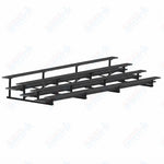 Jaypro Sports Bleacher  - 4 Row - Double Foot Plank, All Aluminum Bleachers, Powder Coated - 21' L (BLDP-421ALPC)