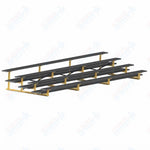 Jaypro Sports Bleacher  - 4 Row - Double Foot Plank, All Aluminum Bleachers, Powder Coated - 21' L (BLDP-421ALPC)