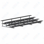 Jaypro Sports Bleacher  - 4 Row - Double Foot Plank, All Aluminum Bleachers, Powder Coated - 21' L (BLDP-421ALPC)