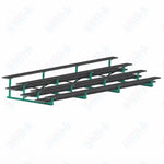 Jaypro Sports Bleacher  - 4 Row - Double Foot Plank, All Aluminum Bleachers, Powder Coated - 21' L (BLDP-421ALPC)