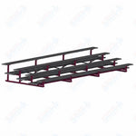 Jaypro Sports Bleacher  - 4 Row - Double Foot Plank, All Aluminum Bleachers, Powder Coated - 21' L (BLDP-421ALPC)