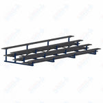 Jaypro Sports Bleacher  - 4 Row - Double Foot Plank, All Aluminum Bleachers, Powder Coated - 21' L (BLDP-421ALPC)