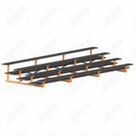 Jaypro Sports Bleacher  - 4 Row - Double Foot Plank, All Aluminum Bleachers, Powder Coated - 21' L (BLDP-421ALPC)
