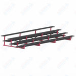 Jaypro Sports Bleacher  - 4 Row - Double Foot Plank, All Aluminum Bleachers, Powder Coated - 21' L (BLDP-421ALPC)