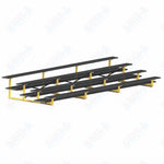 Jaypro Sports Bleacher  - 4 Row - Double Foot Plank, All Aluminum Bleachers, Powder Coated - 21' L (BLDP-421ALPC)