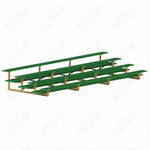 Jaypro Sports Bleacher  - 4 Row - Double Foot Plank, All Aluminum Bleachers, Powder Coated - 21' L (BLDP-421ALPC)