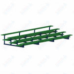 Jaypro Sports Bleacher  - 4 Row - Double Foot Plank, All Aluminum Bleachers, Powder Coated - 21' L (BLDP-421ALPC)