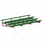 Jaypro Sports Bleacher  - 4 Row - Double Foot Plank, All Aluminum Bleachers, Powder Coated - 21' L (BLDP-421ALPC)