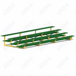 Jaypro Sports Bleacher  - 4 Row - Double Foot Plank, All Aluminum Bleachers, Powder Coated - 21' L (BLDP-421ALPC)