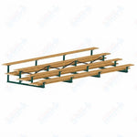 Jaypro Sports Bleacher  - 4 Row - Double Foot Plank, All Aluminum Bleachers, Powder Coated - 21' L (BLDP-421ALPC)