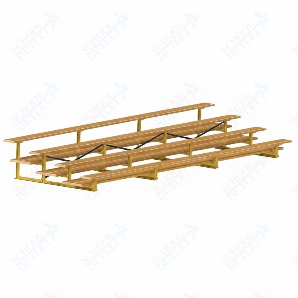 Jaypro Sports Bleacher  - 4 Row - Double Foot Plank, All Aluminum Bleachers, Powder Coated - 21' L (BLDP-421ALPC)